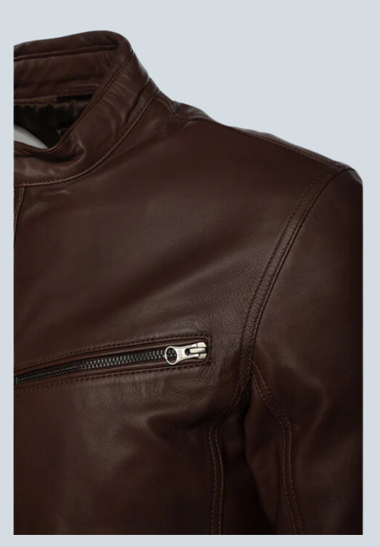 Ross Brown Café Racer Leather Jacket